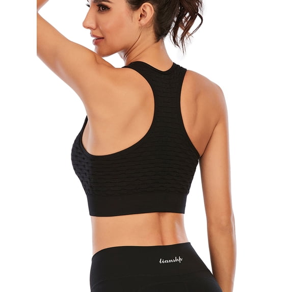FUTATA Women's Racerback Sports Bras Padded High Impact Push Up Bras Wireless Workout Running Yoga Bras Crop Tops Comfort Everyday Bras,1/3 Pack