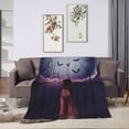 thumbnail image 6 of DouZhe Ultra-Soft Micro Fleece Lightweight Flannel Bed Blanket, Full Moon Witch Fantasy Print Cozy Warm Throw Blankets, 50"x40", 6 of 7