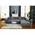 thumbnail image 3 of Nvzi Thick Couch Covers 1 2 3 4 Seater, Sectional Sofa Sectional Couch Covers L Shape Stretch Slipcover Living Room Dogs Pets, Washable Durable Furniture Protector…, Light Gray, 3 Seater:70-84 inch, 3 of 4