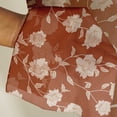 thumbnail image 3 of Vargottam Brown Floral Vines Print Sheer Georgette Curtains for Windows & Small Doors - Set of 2 Panels, 72" Long, Grommet Top, Printed Light Filtering Drapes for Living Room or Study, 3 of 9