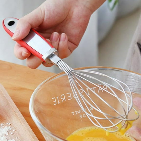 Tnobhg 12-Inch Stainless Steel Egg Whisk Anti-slip Rubber Handle Handheld Manual Egg Mixer Stirrer Beater Kitchen Baking Cooking Tool