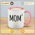 thumbnail image 2 of Shop4Ever® Mom Squared Mother of 2 Ceramic Coffee Mug Cup Gift for Mom of Three (Pink Handle 11 oz.), 2 of 4