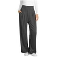thumbnail image 5 of Neewe Women Casual Pants High Waisted Wide-Leg Pants Soft Solid CasualTrousers with Pockets Multiple Colors-Dark Gray 3XL, 5 of 5