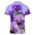 thumbnail image 5 of TOUCH OF SPRING PINK- PURPLE PANSY FLOWERS Men Zipper T-shirt Summer Casual Short Sleeve T-shirt Top, 5 of 7