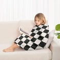 thumbnail image 4 of Black and White Checkered Pattern Blanket Hoodies for Kids 6-13YR Oversize Wearable Blanket Hoodies for Boys Girls Teens, 4 of 7