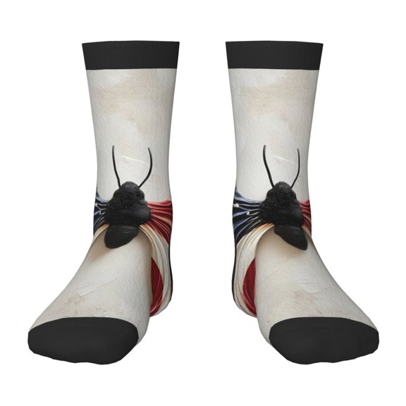 Naloa American Flag Butterfly Wall Kids Socks Unisex Kids and Toddlers' Crew Socks, ,1 Pairs
