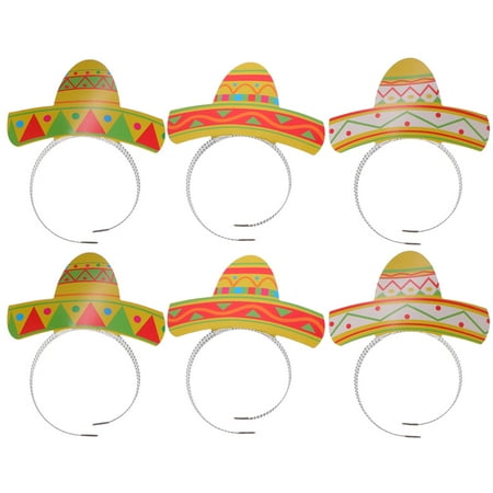 

HOMEMAXS TINKSKY 6PCS Cinco De Mayo Fiesta Party Colorful Sombrero Headbands Accessories