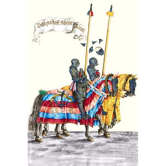 German Knights in Horseback in Procession-Fine Art Canvas Print (20" x 30")