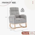 thumbnail image 2 of Leather Glider Chair, Modern Rocking Chair, Nursery Faux Leather Glider Chair with Rubber Wood Legs and Side Pocket, Rocking Accent Armchair for Living Room, Bedroom, Light gray, 2 of 6