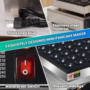 25 Hole 110V Electric Muffin Waffle Maker, Silver Stainless Steel Non Stick Mini Pancake Baker for Bakery Cafe