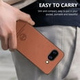 thumbnail image 5 of Designed for Google Pixel 9A Classic Case, Slim Leather Luxury Business PU Non-Slip Texture Grip Shockproof Bumper Protective Phone Cover Men Women For Google Pixel 9A,Brown, 5 of 9