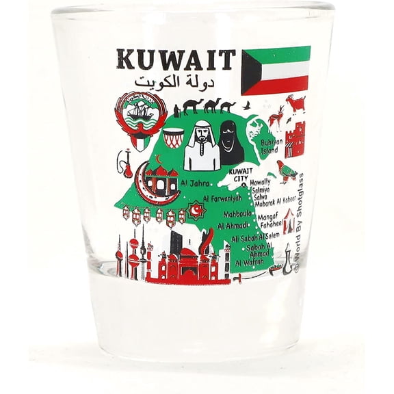 Kuwait Landmarks and Icons Collage Shot Glass