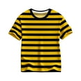 thumbnail image 2 of YMNXA Big Kids Girls Boys Top Striped Print Short Sleeve Crew Neck Casual Comfortable Fashion Tee For Daily Wear Yellow 2-3 Years, 2 of 3