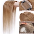 thumbnail image 5 of SEGO Clip in Hair Extensions Human Hair Toppers 100% Real Human Hair Silk Base Topper for Thinning Hair Natural Black Hair Pieces, 5 of 8