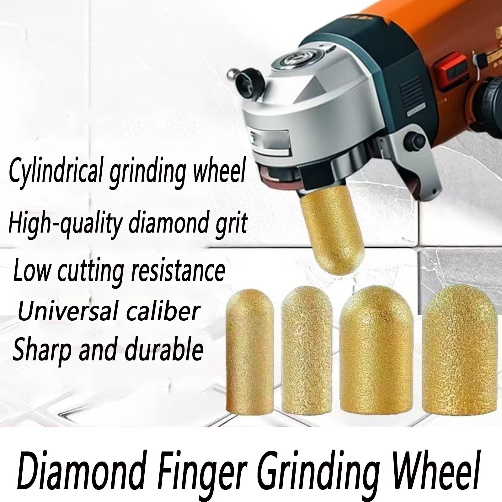 Diamond Finger Grinding Wheel, Diamond Drill Bits Hole Saw Milling Cutter Trimming Grinding Head , Concrete Drill Bit Granite Tools For Dressing Stone Countertop Set of All