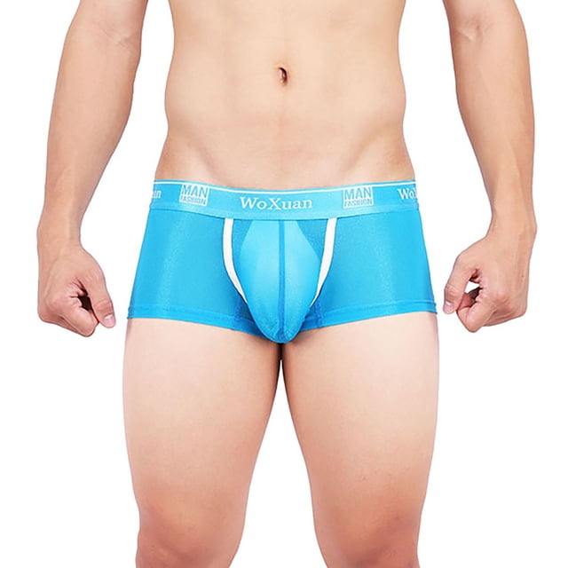 TIHLMK Men Underwear Comfortable Sweat-absorbent Ice-Silk Cool Boxer Splic Briefs