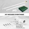 thumbnail image 2 of G128 Combo Pack: 5 Ft Tangle Free Aluminum Spinning Flagpole (White) & Solid Dark Green Color Flag 2x3 Ft, LiteWeave Pro Series Printed 150D Polyester | Pole with Flag Included, 2 of 9