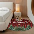 thumbnail image 2 of Red Plaid Christmas Round Area Rug 4Ft Washable Circle Rugs for Bedroom Dining Room, Xmas Tree Snowflake Checkered Winter Non-Slip Carpet Floor Mats Indoor Outdoor Carpet Runner Aesthetic Home Decor, 2 of 8