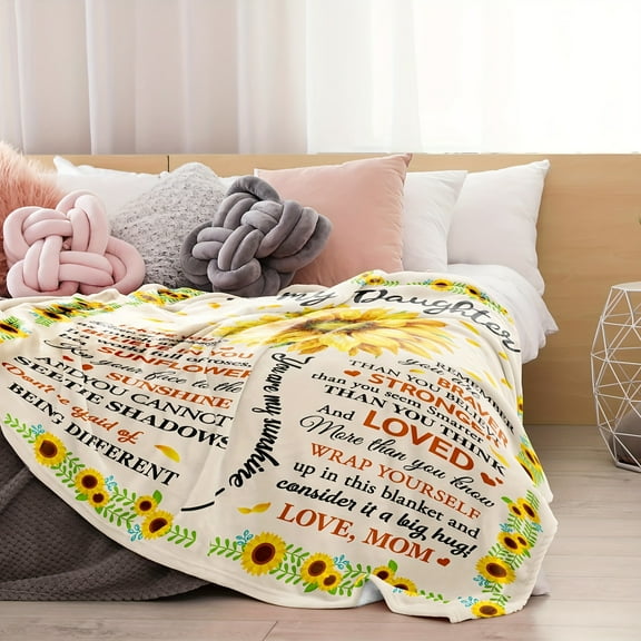 1pcs Daughter Gifts From Mom, Daughter Difts, Daughter Birthday Gift, Gifts For Grown Adult Daughter, Mom Daughter Gifts For Graduation Christmas Valentines Mothers Day, Throw Blanket