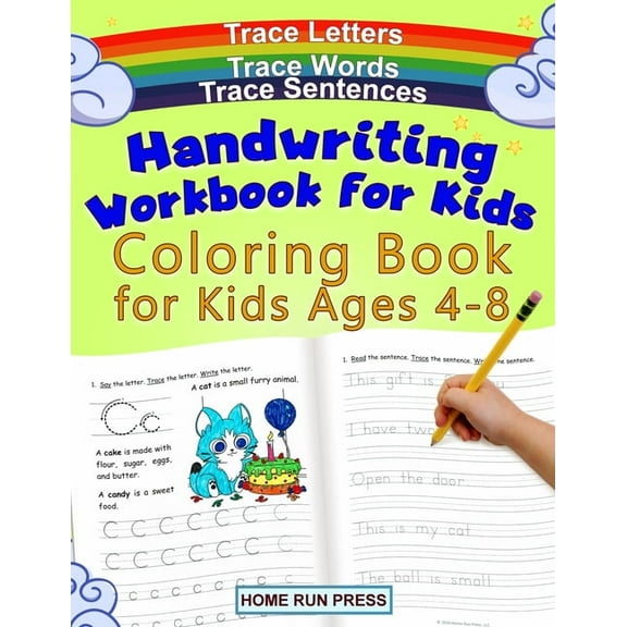 Handwriting Workbook for Kids Coloring Book for Kids Ages 4-8: Trace Letters, (Paperback)