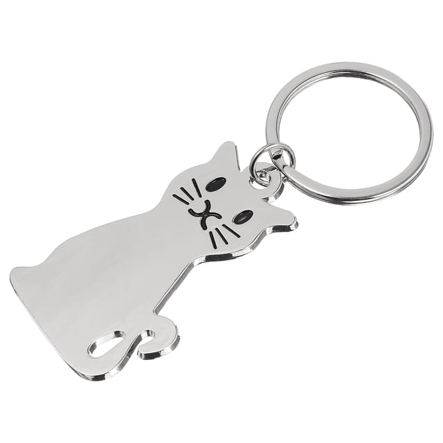Llavero metálico con forma de gato, colgante decorativo para regalo.