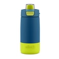 thumbnail image 1 of Ello Kids Colby Botella de agua aislada de acero inoxidable de 12 onzas con popote y posavasos de silicona integrados, asa de transporte y tapa de bloqueo a prueba de fugas para mochila escolar,, 1 of 13