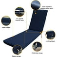 thumbnail image 4 of Chaise Lounge Cushion, Lounge Chair Cushion Chaise Lounge Cushions Outdoor Chair Cushions for Pool Side Chaise Lounge Cushions Patio (Navy Blue-2 pc), 4 of 12