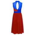 thumbnail image 2 of YONGHS Kids Girls Sparkly Color Block Ballet Lyrical Dance Dress Sleeveless Sheer Mesh Dresses Red&Royal Blue 12, 2 of 7