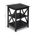thumbnail image 3 of Costway 2PCS 3-Tier Nightstand End Table Storage Display Shelf Living Room Furni Black, 3 of 10