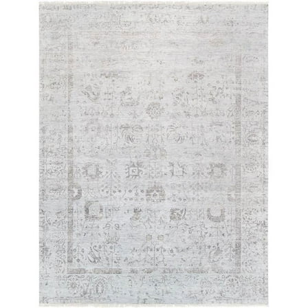 Pasargad Home Transitiona Collection Hand-Knotted Silk & Wool Area Rug- 9' 0" X 12' 0"