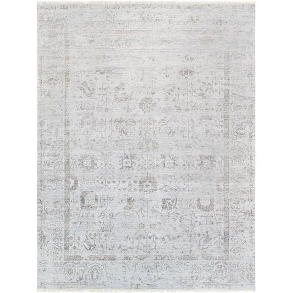 Pasargad Home Transitiona Collection Hand-Knotted Silk & Wool Area Rug- 9' 0" X 12' 0"