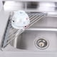 thumbnail image 2 of Estante de secado de platos enrollable de triángulo pequeño con marco de acero inoxidable con revestimiento de silicona para esquinas de fregadero, cocina multiusos sobre el fregadero, 2 of 5
