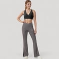 thumbnail image 4 of Women's Crossover V-Neck Sports Bra with Wide Straps and Stretch Support Band - Large, Black, 4 of 7