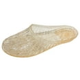 thumbnail image 2 of HOWPAY Slippers for Women Glitter Clear Flats Hollow out on Sandals Summer Beach Jelly Shoes Transparent Closed Toe Casual Slide Gold 38, 2 of 6