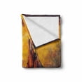 thumbnail image 2 of Country Soft Flannel Fleece Throw Blanket, Image of Old Sailboats Ships Cruising in Waves at Sunrise Time Dark Sky Art, Cozy Plush for Indoor and Outdoor Use, 50" x 70", Yellow Orange, by Ambesonne, 2 of 6