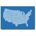 Trademark Art "US City Map XIII" Canvas Wall Art by Michael Tompsett