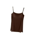 thumbnail image 2 of Puntoco Tops de cuello cuadrado para mujer, moda de verano para el tiempo libre, color sólido, capa interior con cojín en el pecho y tirantes, top de cuello redondo, 2 of 5