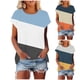 thumbnail image 1 of Camisas holgadas,Blusa informal estampada para mujer, manga corta, cuello redondo, poliéster, cómoda y ligera para uso diario, sopatenor, 1 of 9