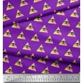 thumbnail image 3 of Soimoi Purple Rayon Crepe Fabric Triangle & Eyes Face Print Fabric by the Yard 46 Inch Wide, 3 of 3