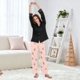 thumbnail image 6 of Dailycode Women's Pajama Pants Wide Leg Lounge Pj Bottoms With Pockets Small Flowers with Leaf, 6 of 7