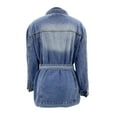 thumbnail image 6 of Herrnalise Jackets For Women Mid Length Casual Handsome Distressed Long Trench Coat Button Washed Jean Jacket Shackets For Women 2024 fall Blue,XXXL, 6 of 6