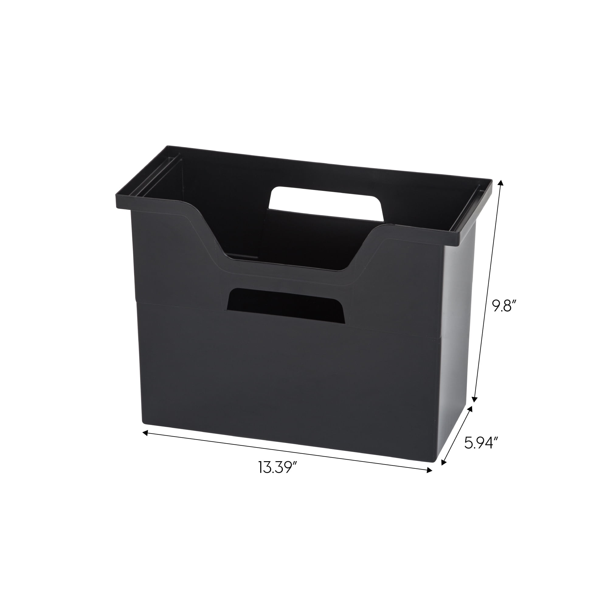 IRIS Medium Portable Desktop File Box with Open Lid, Side Handles, Hanging File Folders, Tabs & Inserts, 6Pk