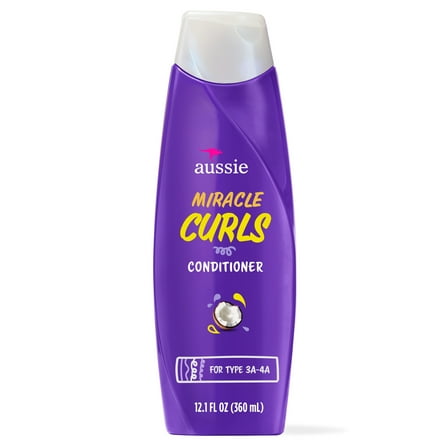Aussie Miracle Curls with Coconut Oil, Paraben Free Conditioner, 12.1 fl oz for All Hair Types