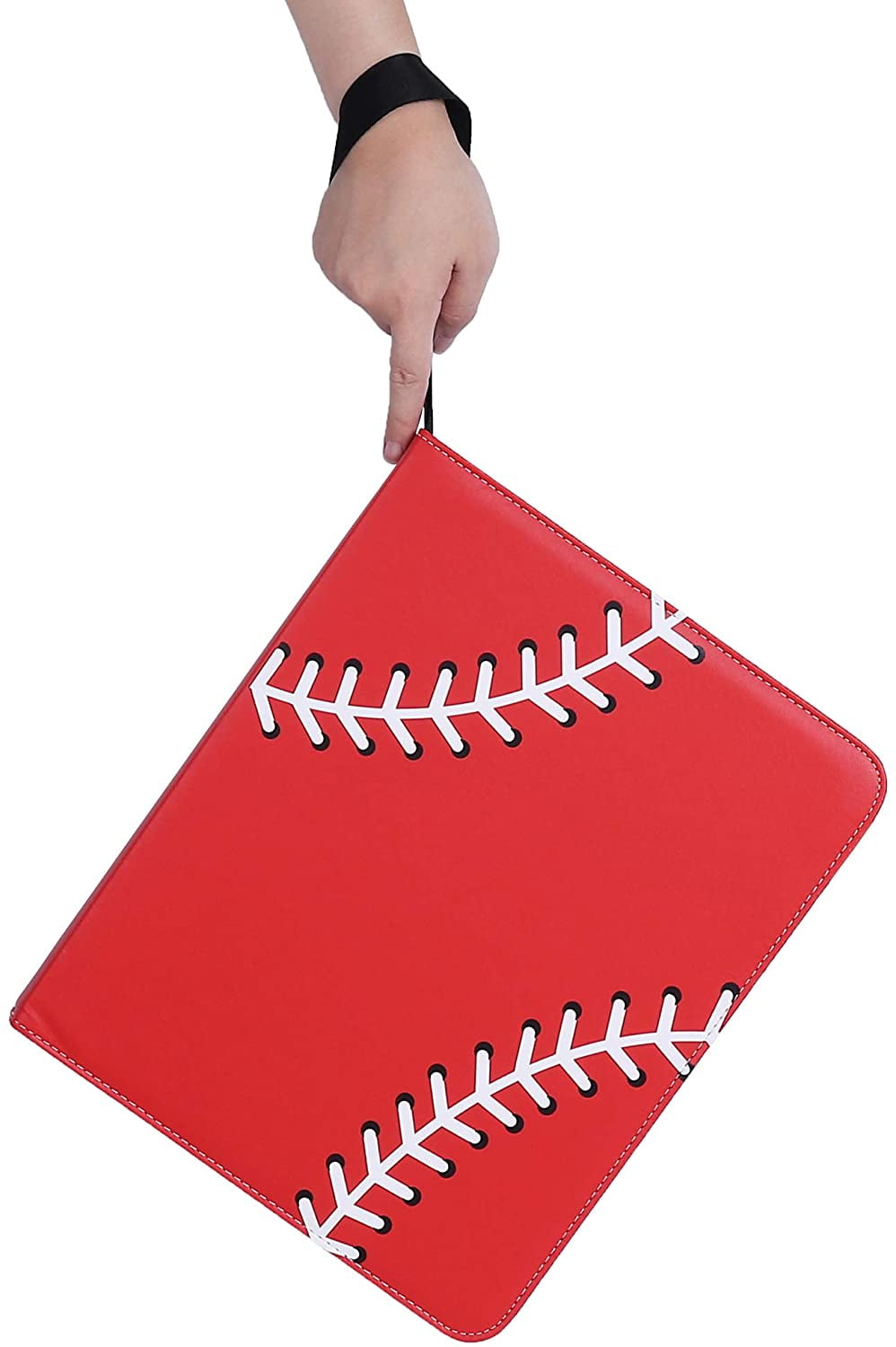 CLOVERCAT Double Sided 50 Pages 4 Pockets Card Binder for Sport Trading Cards Display Case with Sleeves Card Holder Protectors Set for Sports Card Holds 400 Cards Football Brown
