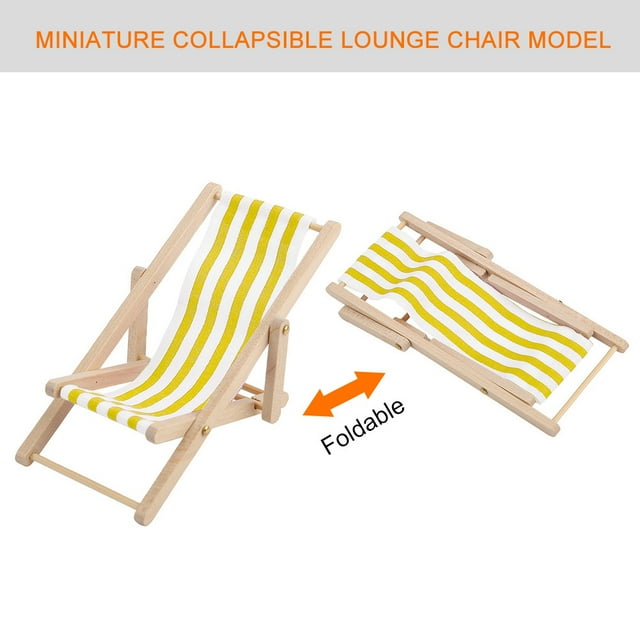 Chaise Longue Pliante, Mini Chaise Légère Unie, 1:12 pour Accessoires de Maison de Poupée pour Enfants