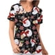 thumbnail image 4 of Puntoco Navidad Moda Mujer Cuello en V Casual Manga corta Impreso Bolsillos Señoras tops Blusa Puntoco Puntoco-5082, 4 of 5