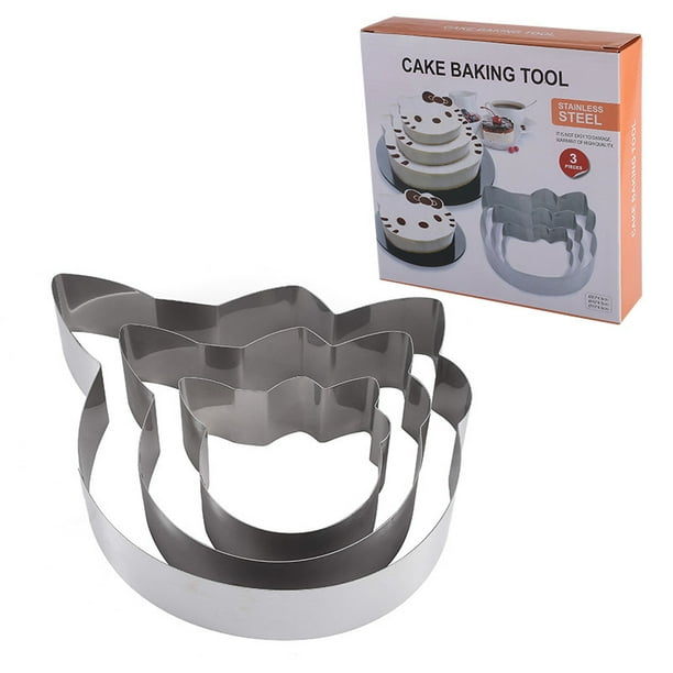 Herramientas para hornear, molde para pastel de mousse de acero inoxidable, conjunto de tres piezas para pastel, suministros para pasteles