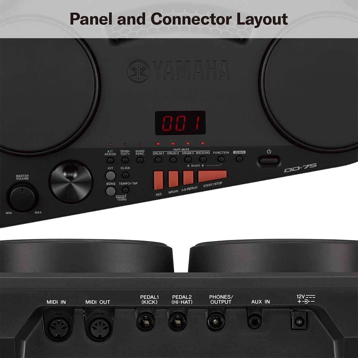 Yamaha DD75AD Compact Digital Drum Kit with 8 Touch-Sensitive Pads 