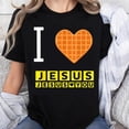 thumbnail image 1 of Playera de Mujer 100% Algodón con Diseño Waffle "I Heart Jesus" - Tema Cristiano, 1 of 7