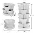 thumbnail image 2 of VECELO 5 Tier Stackable Planter, Vertical Gaden Planting Tower with Removable Wheels, Indoor & Outdoor Gardening Pots for Strawberries, Flowers, Herbs, Vegetables, White, 2 of 9